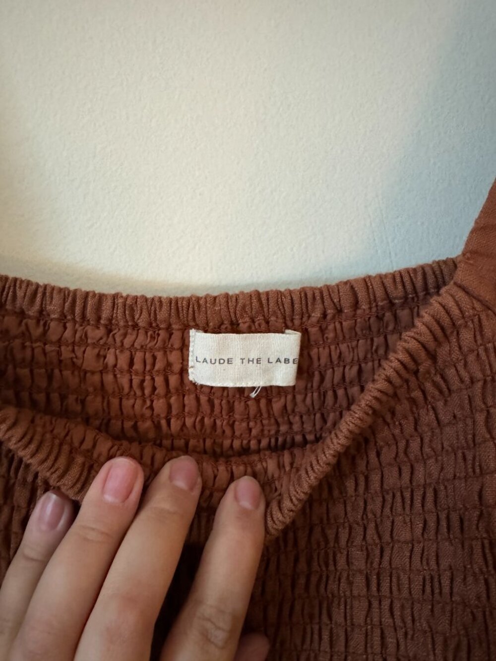 LAUDE the Label Smocked Bodice Dress - Amber Linen - Picture 4 of 5